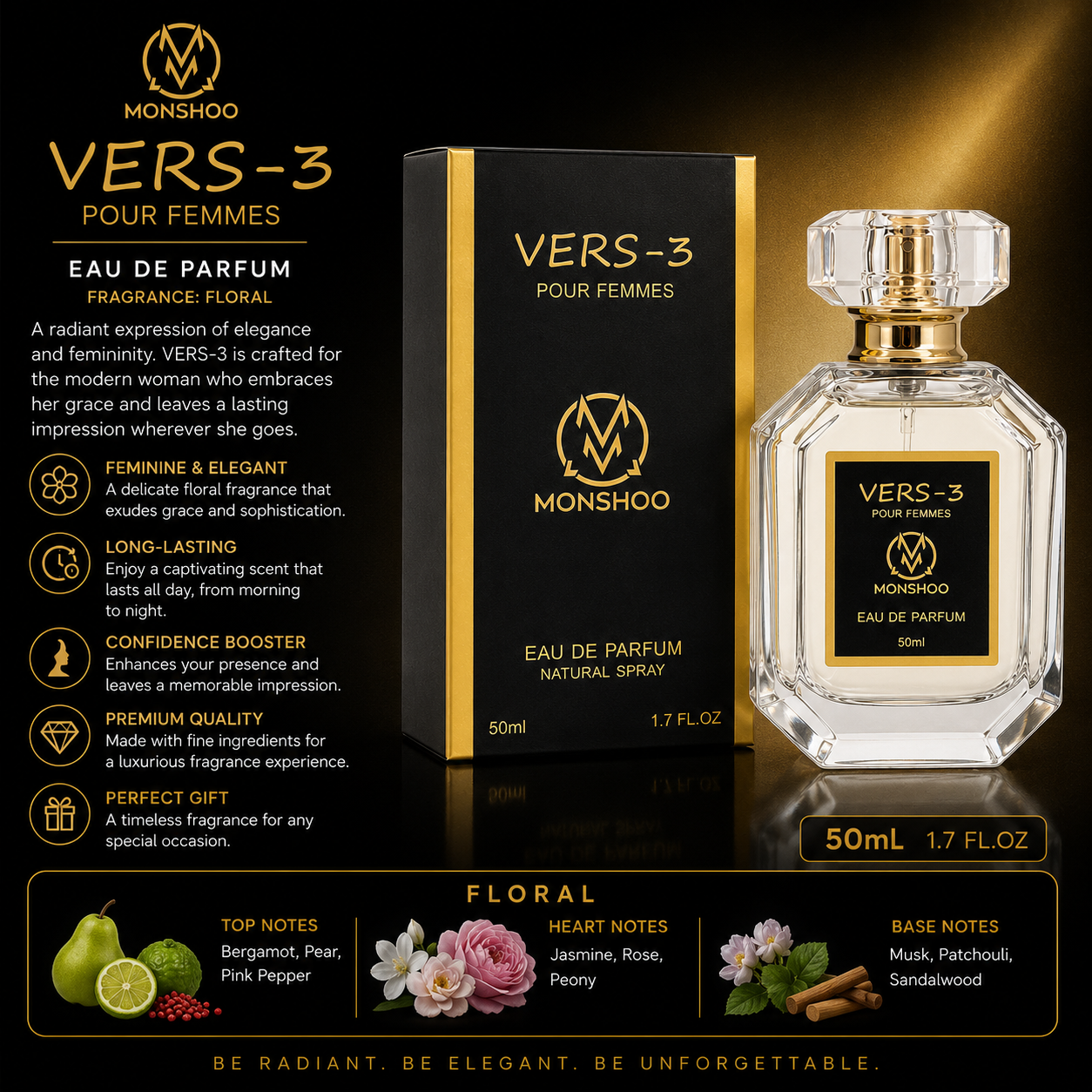Monshoo VERS-3 For Women Eau de Parfum, 50 mL Monshoo