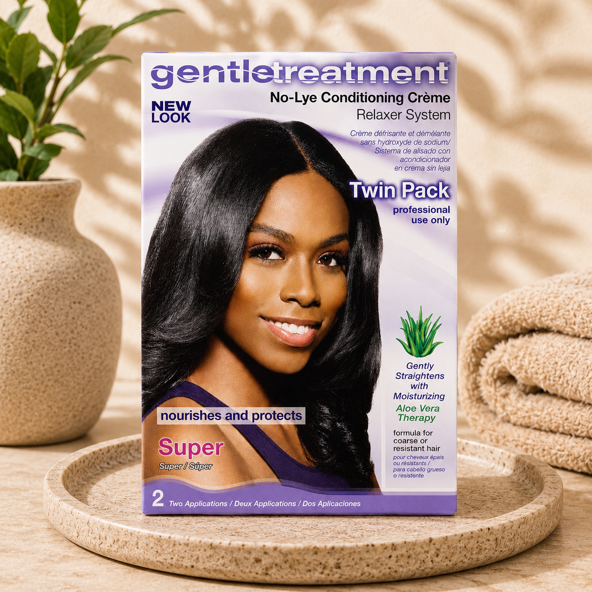 Gentle Treatment – No-Lye Conditioning Crème Relaxer System Twin Pack (2 Applications) Gentle Treatment
