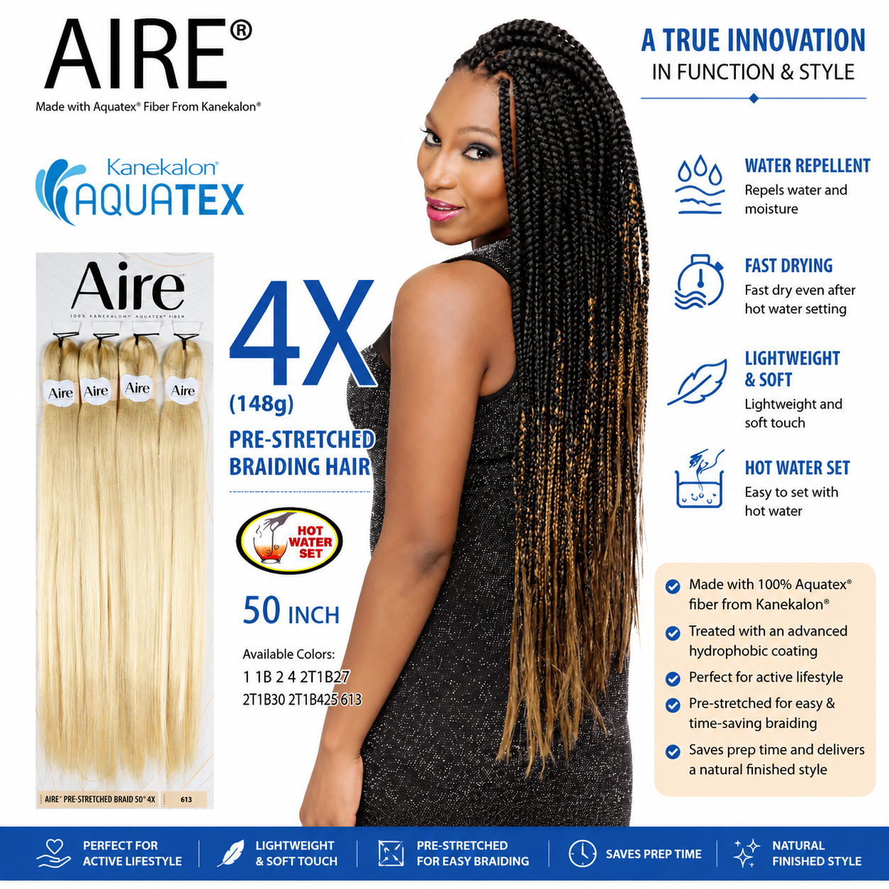 AIRE – 4X Pre-Stretched Braiding Hair 50" OUTRE