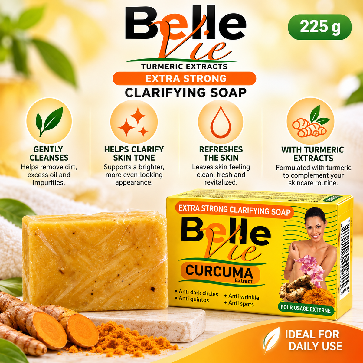 Belle Vie – Turmeric Extracts Extra-Strong Clarifying Soap, 225g Belle Vie