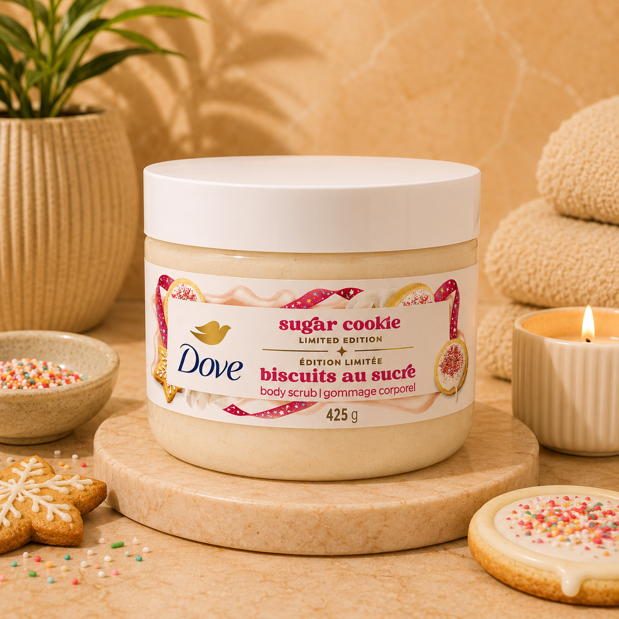 Dove – Holiday Treats Sugar Cookie Body Scrub (Limited Edition), 425g Dove
