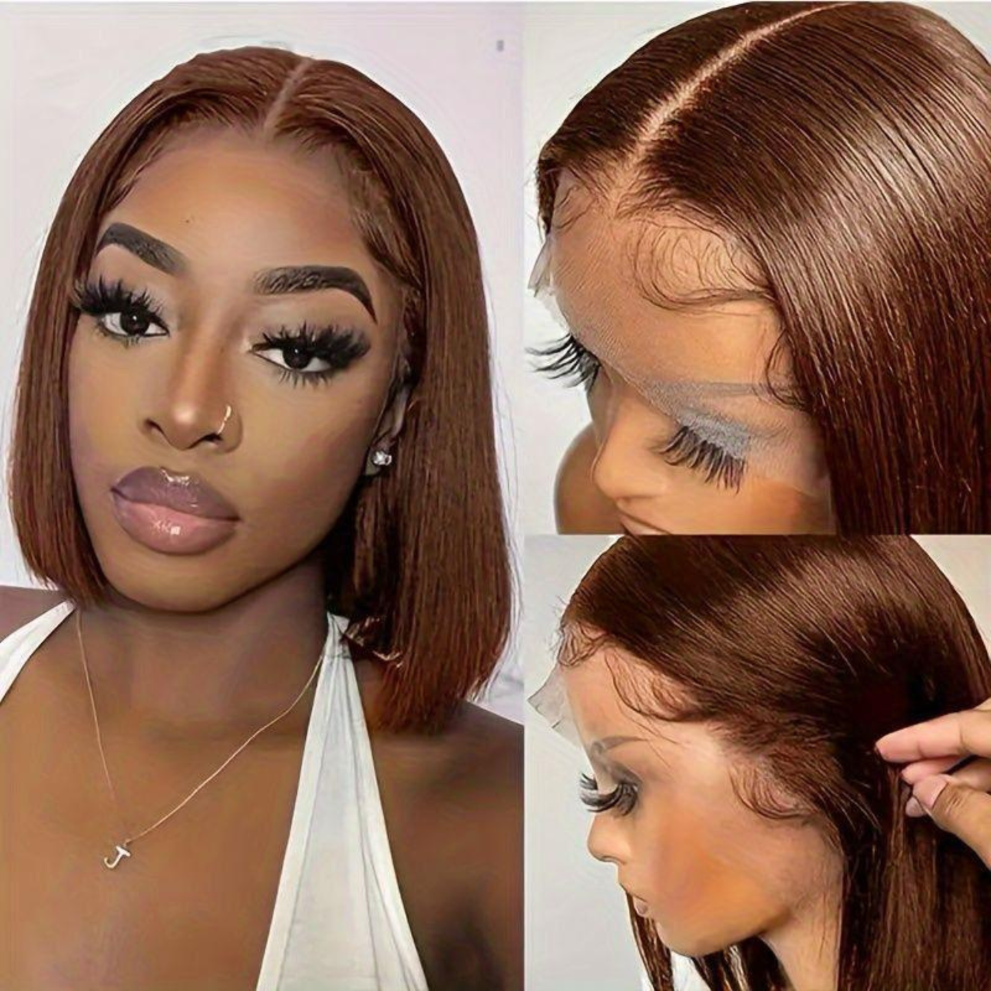 13x4 HD Lace Front Human Hair Bob Wig – Straight 10″ #4 Natural Brown Clessenza Beauty Store