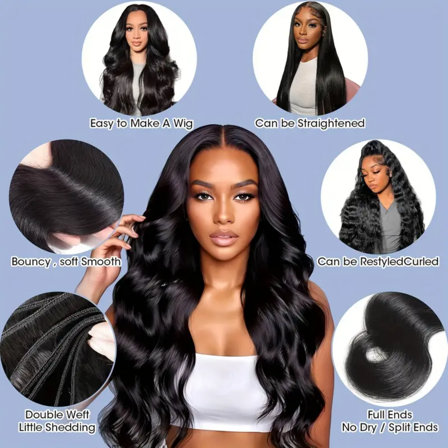 12A Grade Unprocessed Human Hair Extension – Body Wave Weave Bundle, 30" (Single Piece) Clessenza Beauty Store