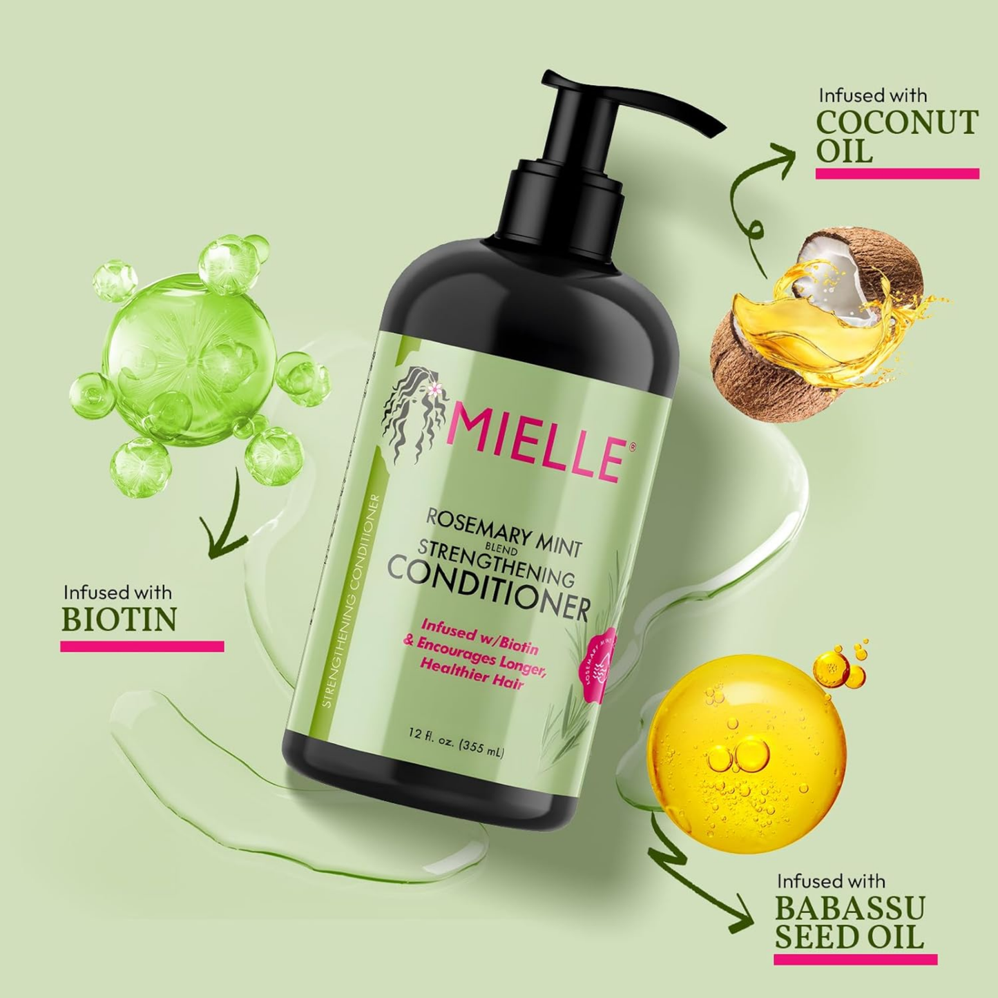 Mielle – Rosemary Mint Strengthening Conditioner, 12 fl oz