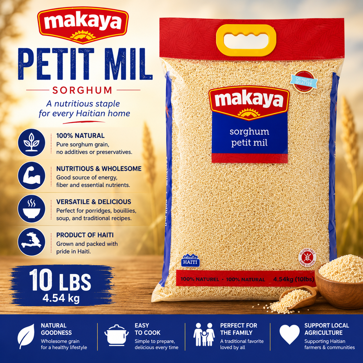 Makaya – Petit Mil (Sorghum Grain), 10 lbs