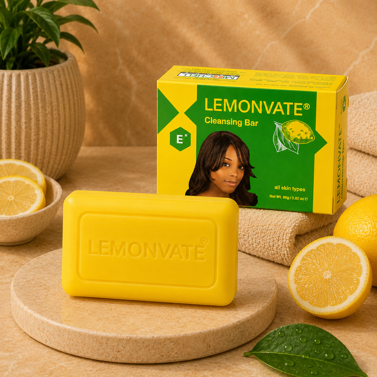 Lemonvate – Refreshing Cleansing Bar Soap, 80g Lemonvate
