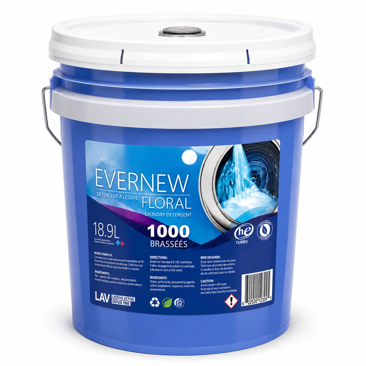 Evernew – Floral Laundry Detergent Ultra-Concentrated Liquid Laundry Soap, 18.9L (Up to 1,000 Loads) Evernew