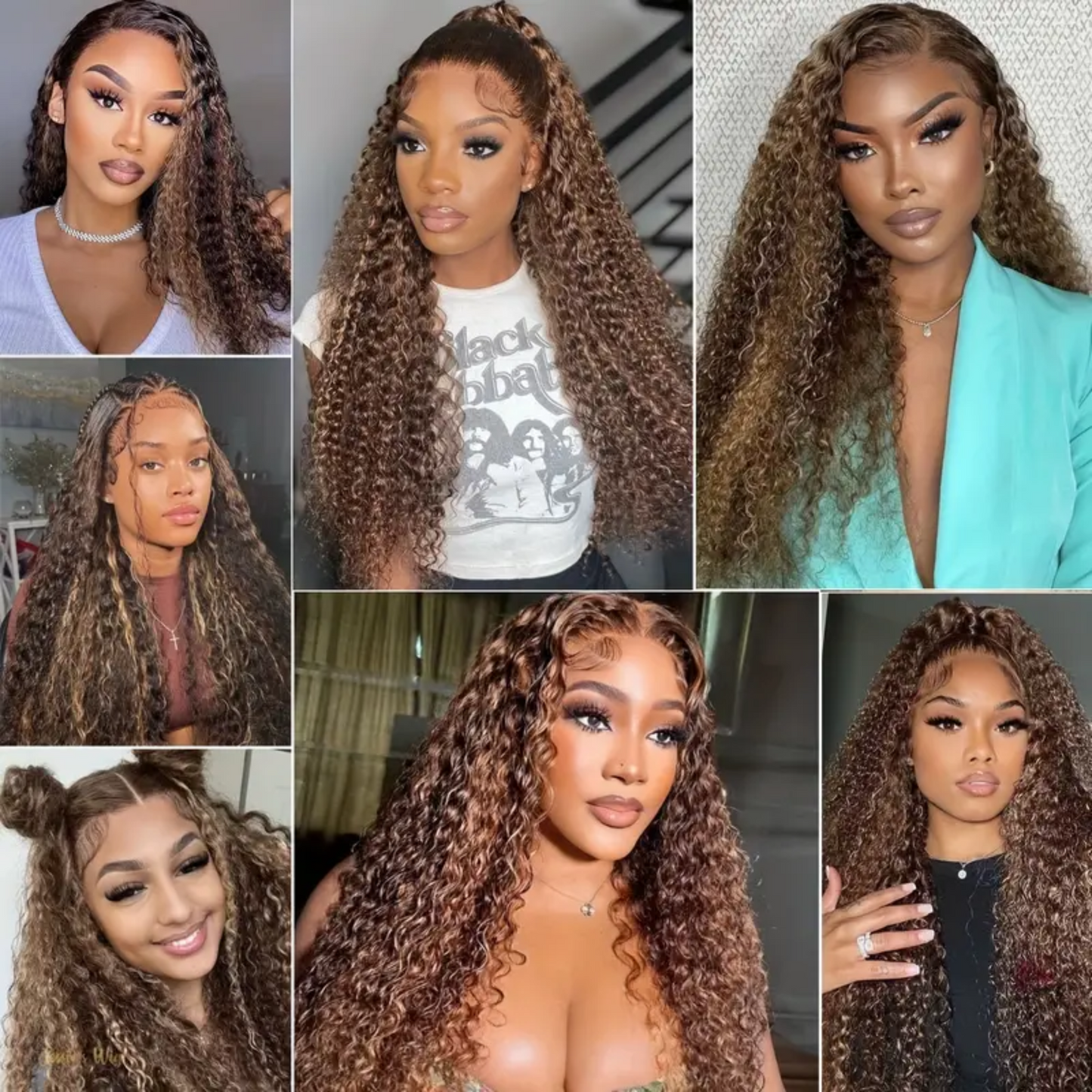Water Wave 13x4 Lace Wig 24" – #4/27 Highlight, Thick 180% Density Human Hair