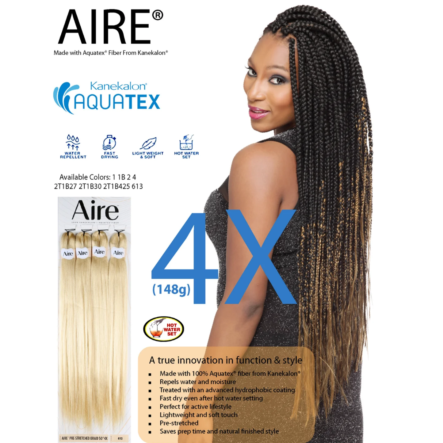 AIRE – 4X Pre-Stretched Braiding Hair 50" OUTRE