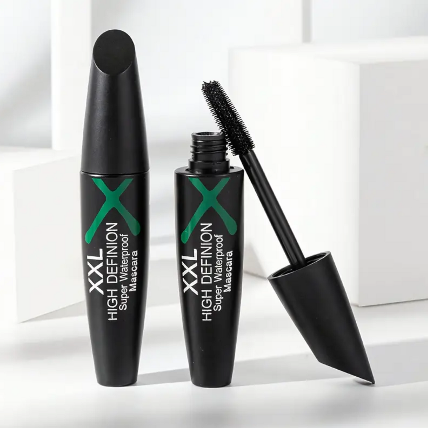 Máscara de pestañas 4D XXL de alta definición resistente al agua – Lifting de pestañas con fibra de seda