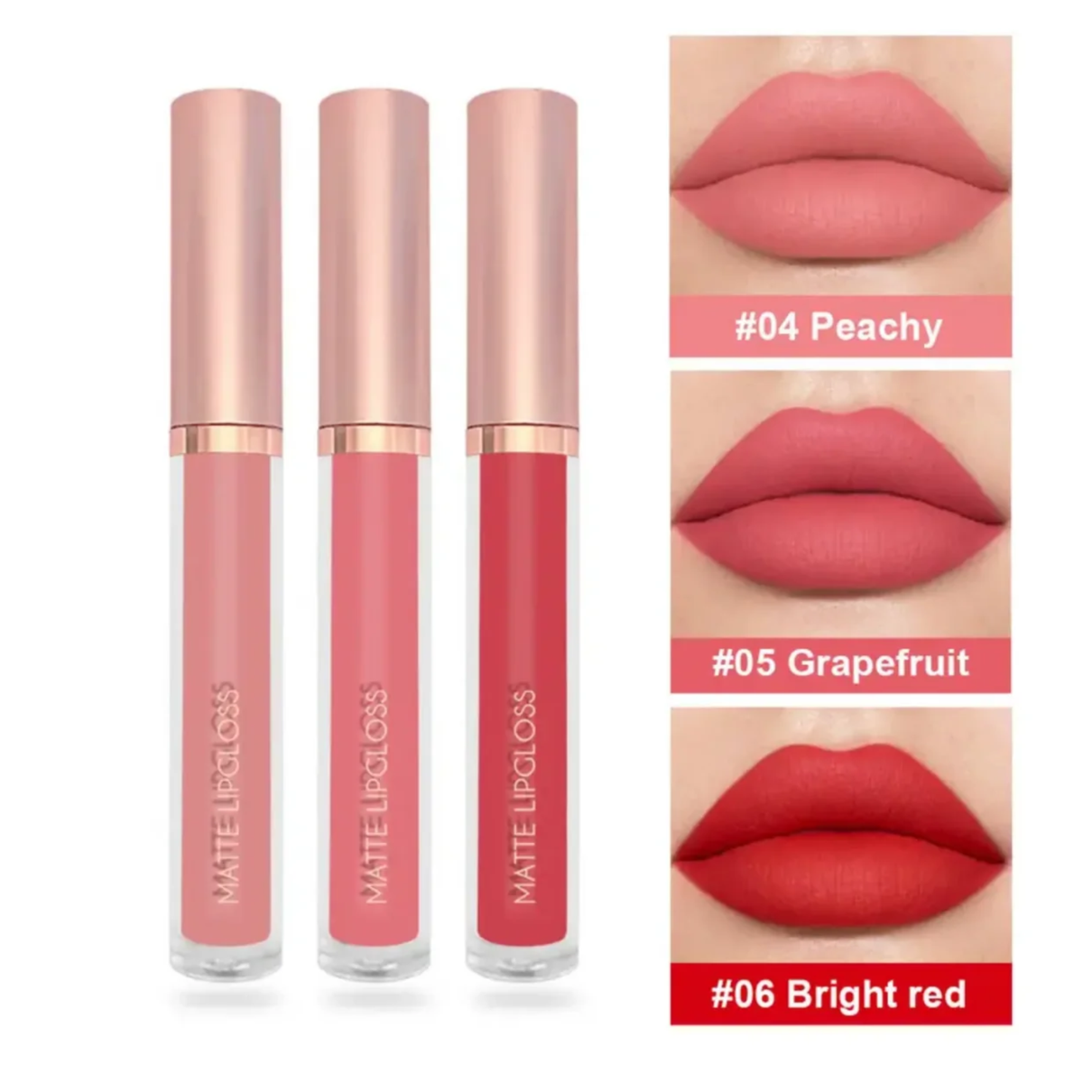 Mirsist Matte Lip Gloss Set – 3 Piece Long Lasting Velvet Liquid Lipstick Collection Mirsist