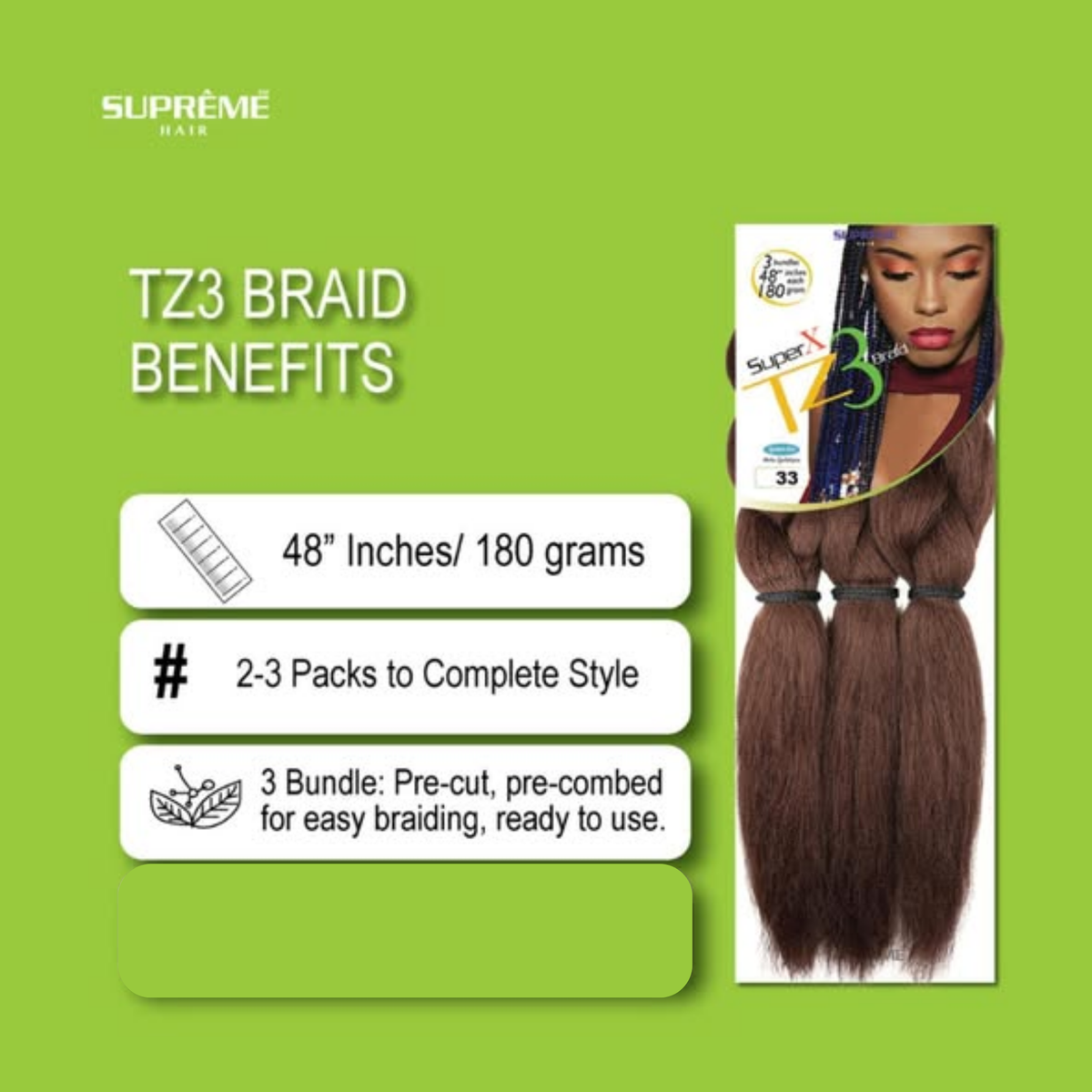 SUPRÊME Hair – Super X TZ3 Braid 48" SUPRÊME HAIR