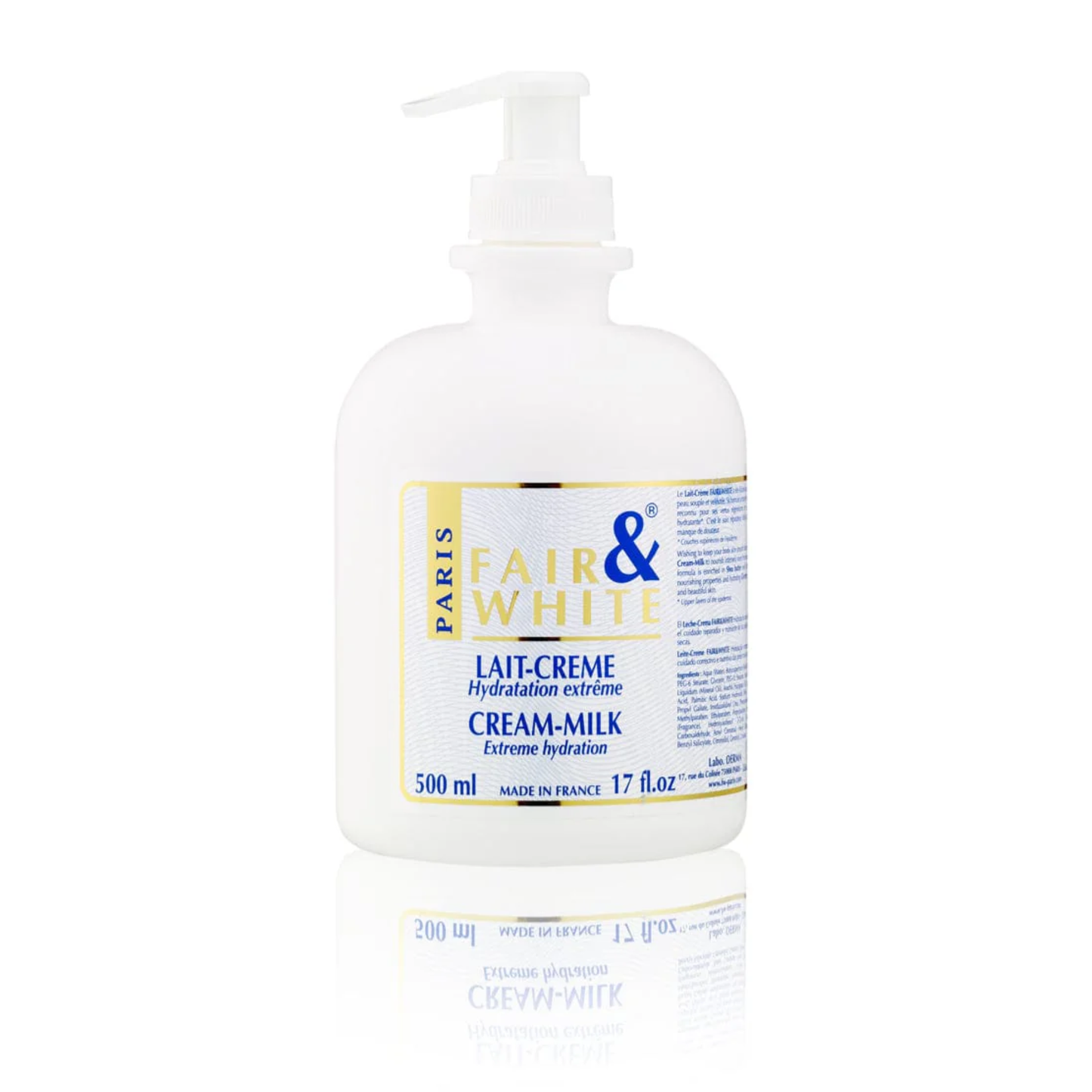 Fair and White – Original Cream-Milk with Pump, 500 mL