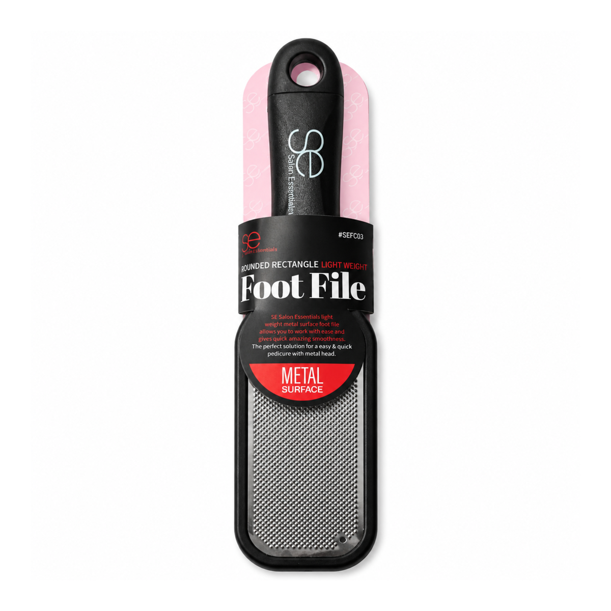 Salon Essentials SEFC03 lightweight rounded rectangle foot file for removing calluses smoothing rough heels and professional pedicure foot care