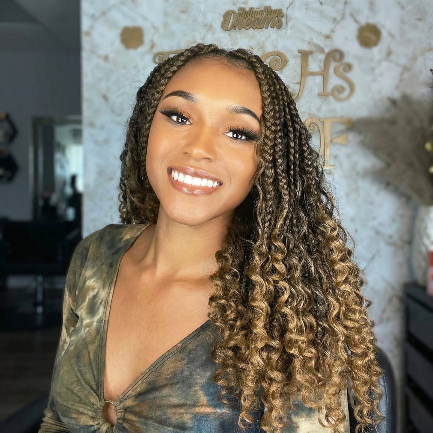 Short Boho Box Braids with Curly Ends – 12 Inch Pre-Looped Crochet Hair #1B/27 6-Pack “Full Head Set" Clessenza Beauty Store