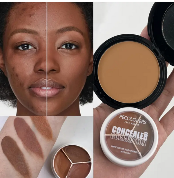 Pecolovers Concealer Correction & Romantic Flower Compact Powder Set – Full Coverage Face Makeup Duo Clessenza Beauty Store