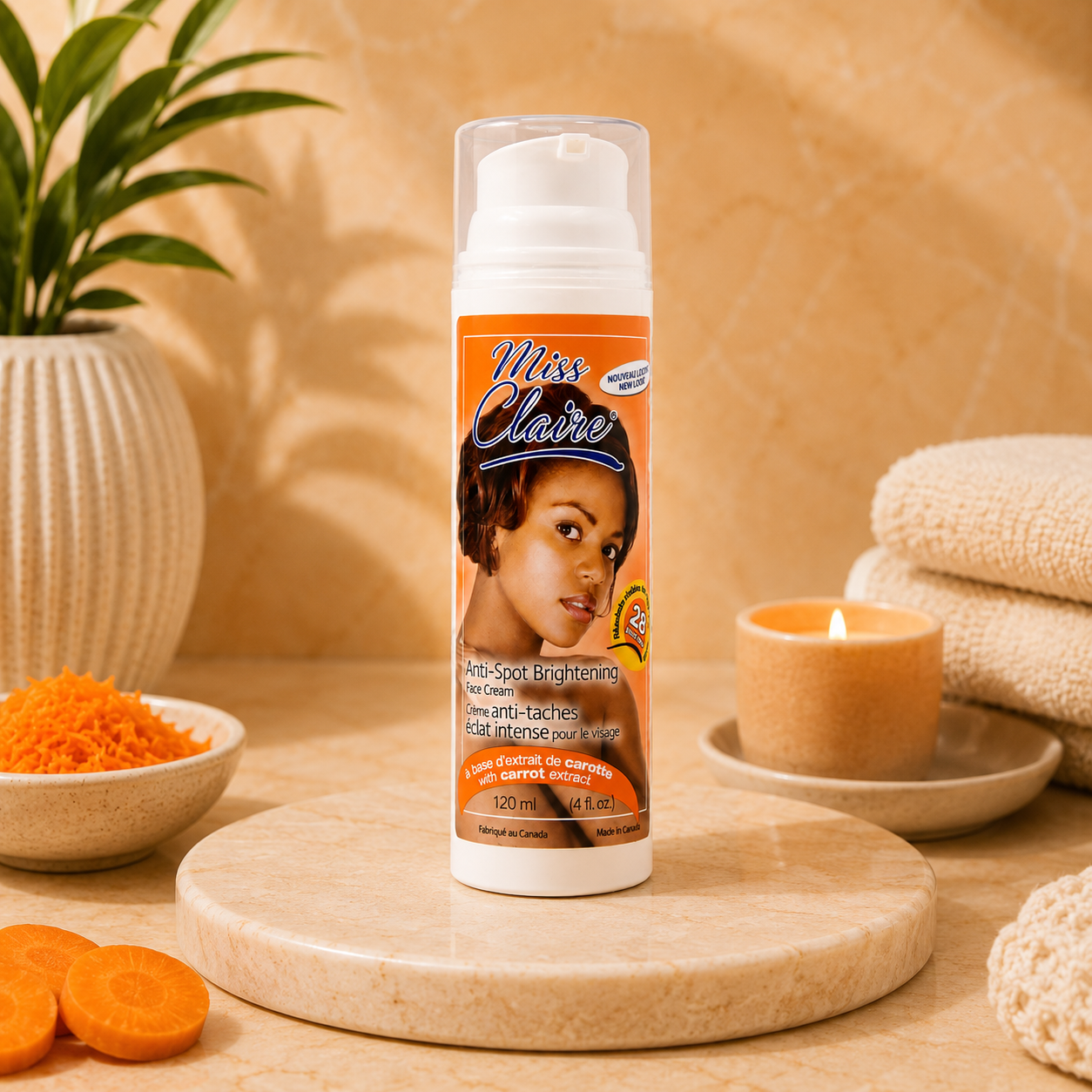 Miss Claire – Anti-Spot Brightening Face Cream with Carrot Extract, 120 mL Miss Claire