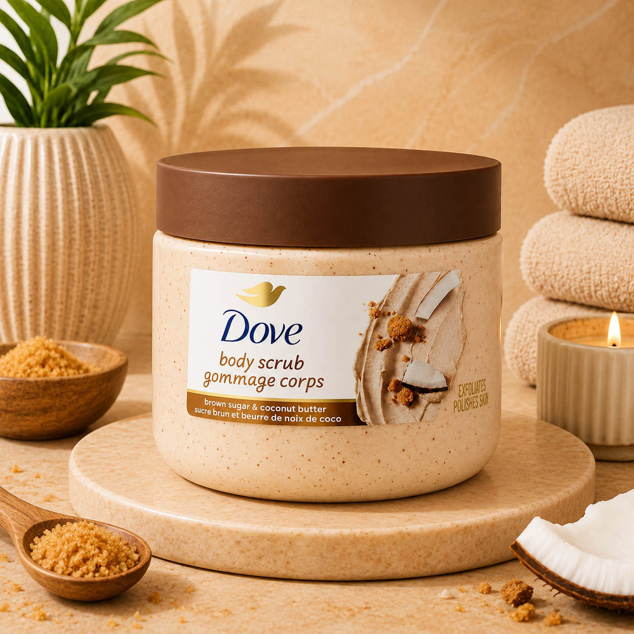 Dove – Exfoliating Body Scrub Brown Sugar & Coconut Butter, 425g Dove