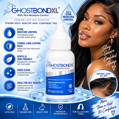 Ghost Bond XL Lace Wig Adhesive Glue – Extra Moisture Control for Lace Front Wigs, 38 mL Professional Hair Labs