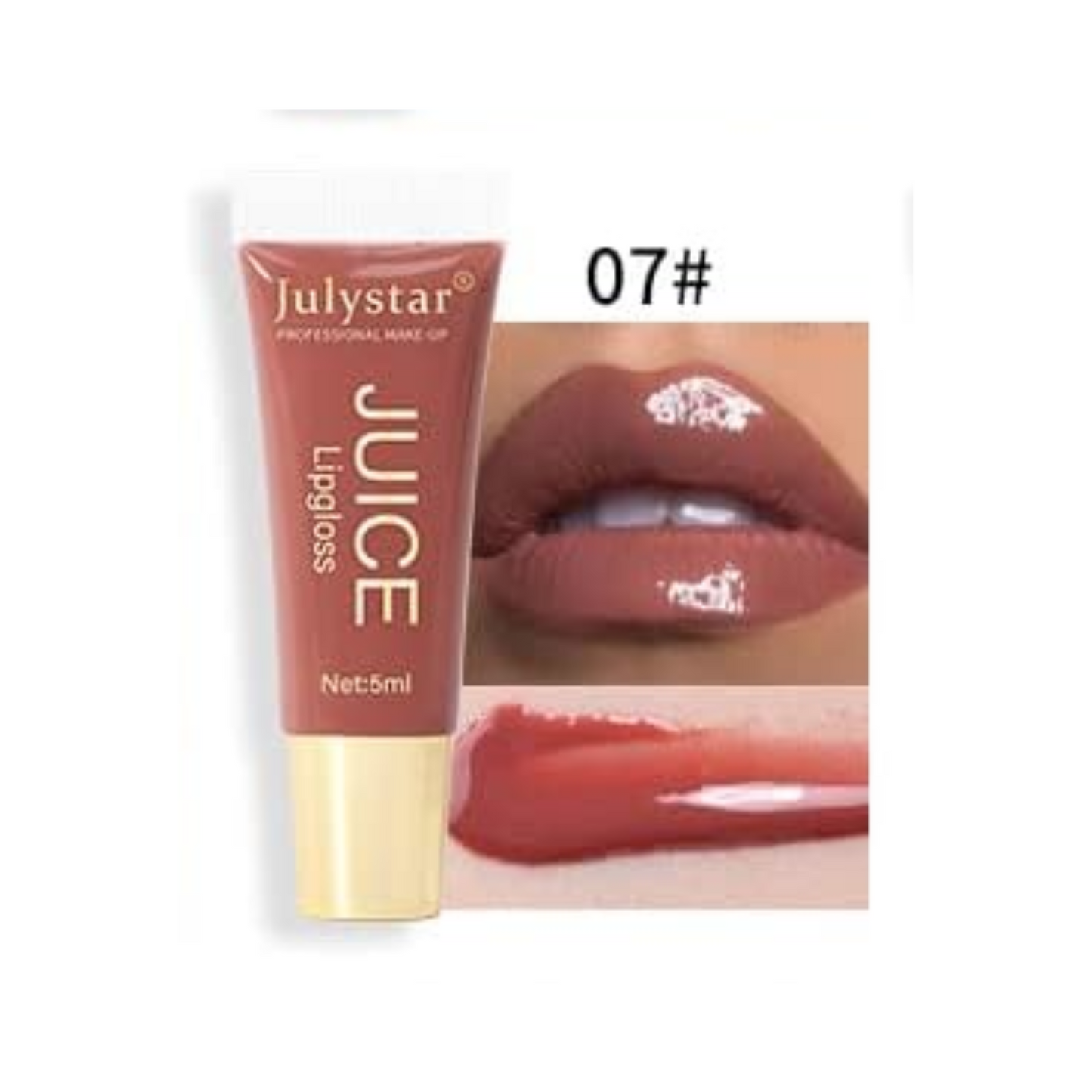 Julystar – Brillant à Lèvres JUICE, 5 ml (Tube Unitaire)