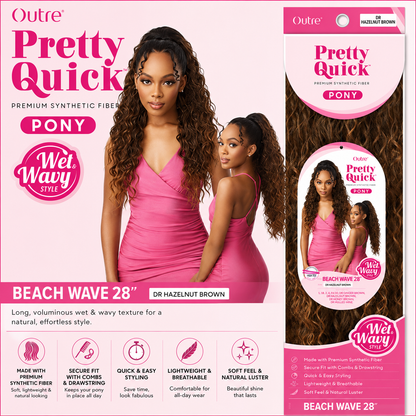 Outre – Pretty Quick Pony – Queue de Cheval Ondulée Wet & Wavy Beach Wave 28 po