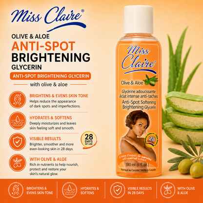Miss Claire – Olive & Aloe Anti-Spot Brightening Glycerin, 180ml