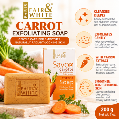 Fair & White Paris – Original Carrot Exfoliating Soap, 200g Fair & White Paris