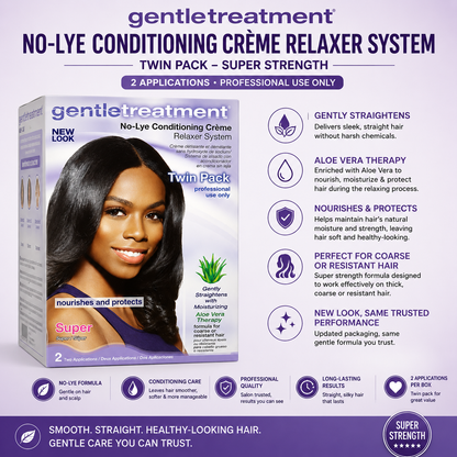 Gentle Treatment – No-Lye Conditioning Crème Relaxer System Twin Pack (2 Applications)