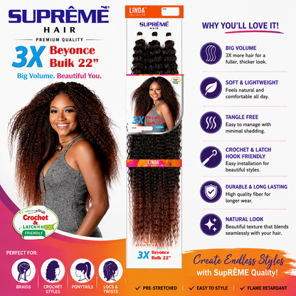 SUPRÊME Hair – 3X Beyonce Bulk 22 po