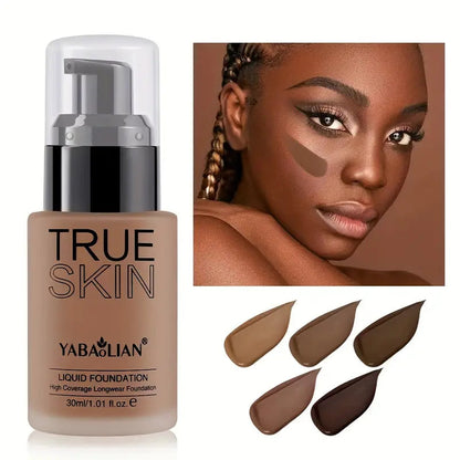 Yabaolian True Skin Liquid Foundation – Full Coverage Natural Finish Foundation Clessenza Beauty Store