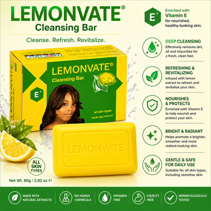 Lemonvate – Refreshing Cleansing Bar Soap, 80g Lemonvate
