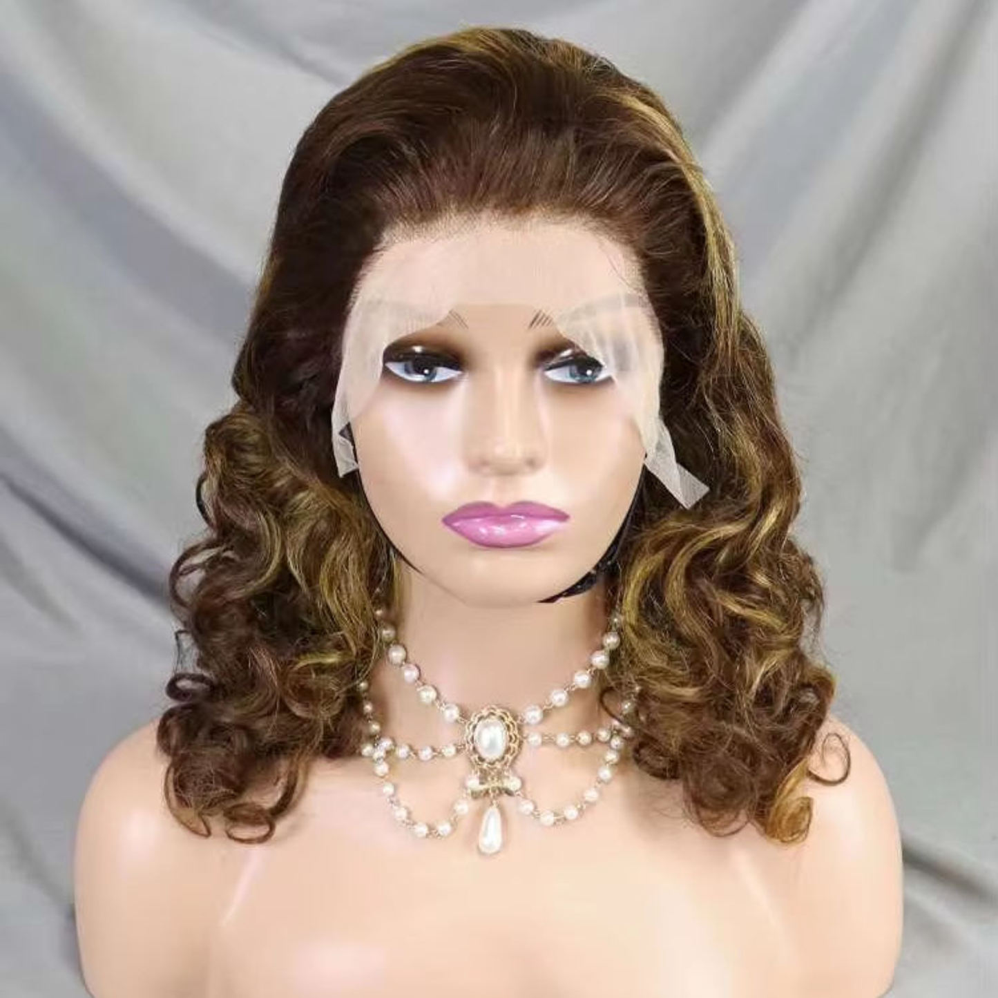 Perruque Lace Front Bouclée 100 % Cheveux Humains – Boucles Rebondissantes 16 po, Mèches #4/27