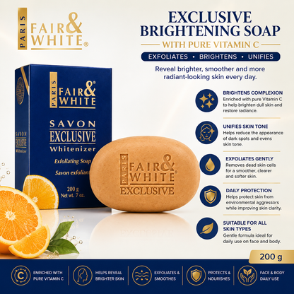 Fair & White Paris – Exclusive Brightening Soap with Pure Vitamin C, 200g