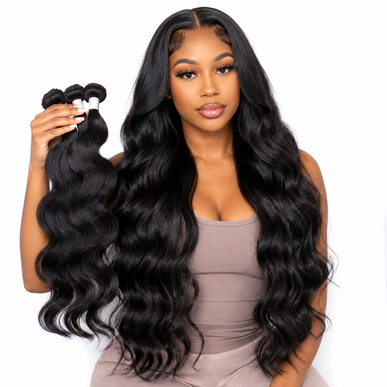 Extension de Cheveux Humains Non Traités Grade 12A – Tissage Ondulé Body Wave 30 po (1 Paquet)