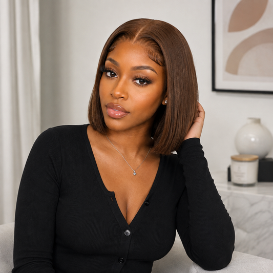 13x4 HD Lace Front Human Hair Bob Wig – Straight 10″ #4 Natural Brown Clessenza Beauty Store