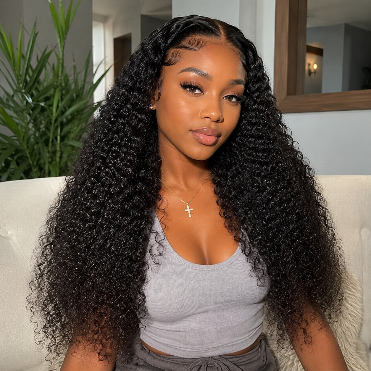 13x4 HD Lace Front Kinky Curly Human Hair Wig – 26″, 250% Full Volume Clessenza Beauty Store