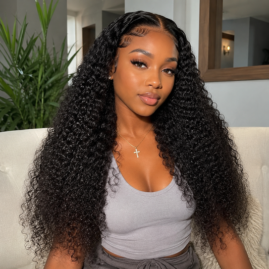 13x4 HD Lace Front Kinky Curly Human Hair Wig – 26″, 250% Full Volume Clessenza Beauty Store