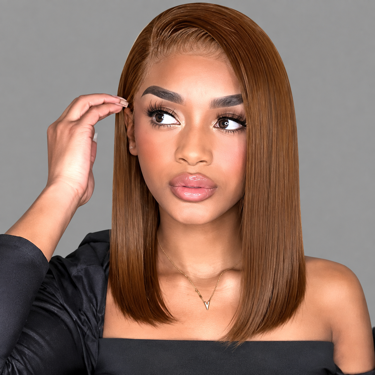 13×4 Lace Front Human Hair Bob Wig – Sleek Straight 10″ #4 Medium Brown Clessenza Beauty Store