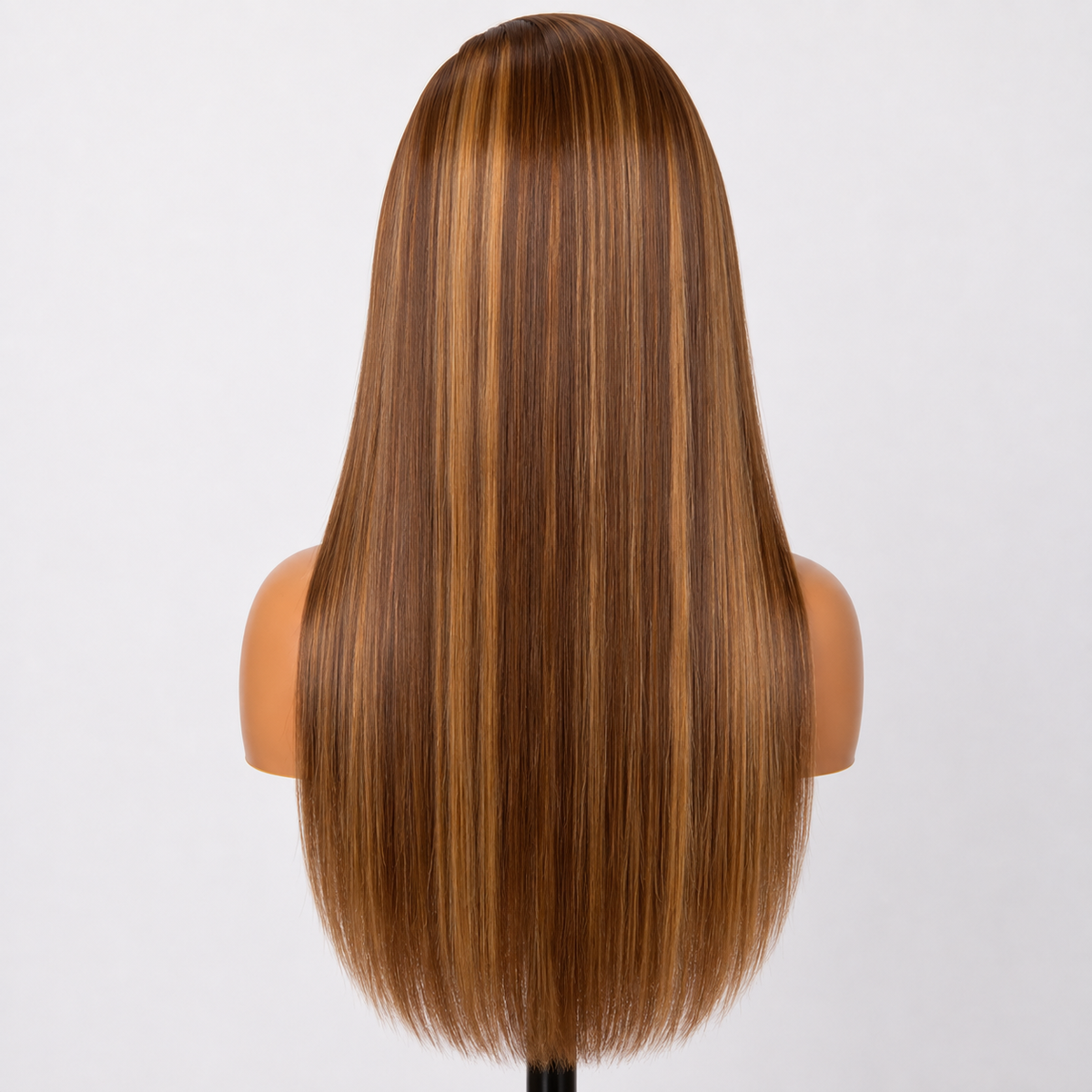 13×4 Lace Front Human Hair Wig – Sleek Straight Piano Color 24″ #4/27 Clessenza Beauty Store