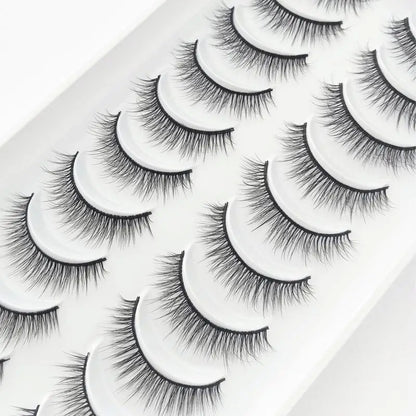 10 Pairs of Handmade Natural 3D Fluffy False Eyelashes