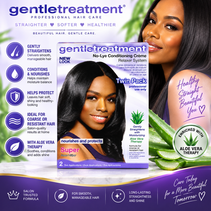 Gentle Treatment – No-Lye Conditioning Crème Relaxer System Twin Pack (2 Applications) Gentle Treatment