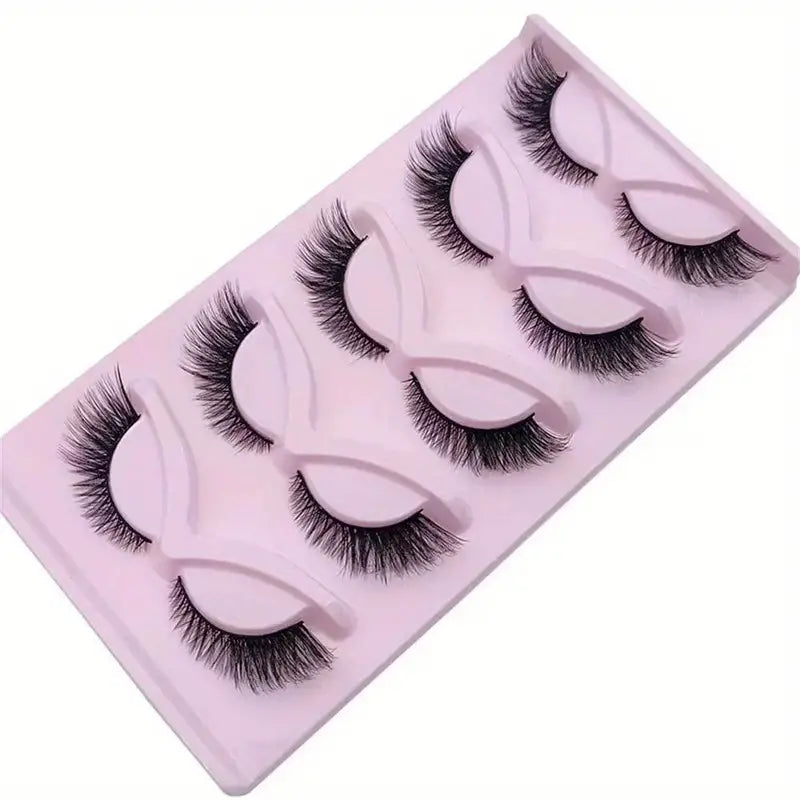 5 Pairs of Wispy Cat Eye False Eyelashes