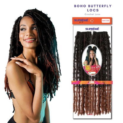 Linda Braiding Collection - 2X Boho Butterfly Locs 14"