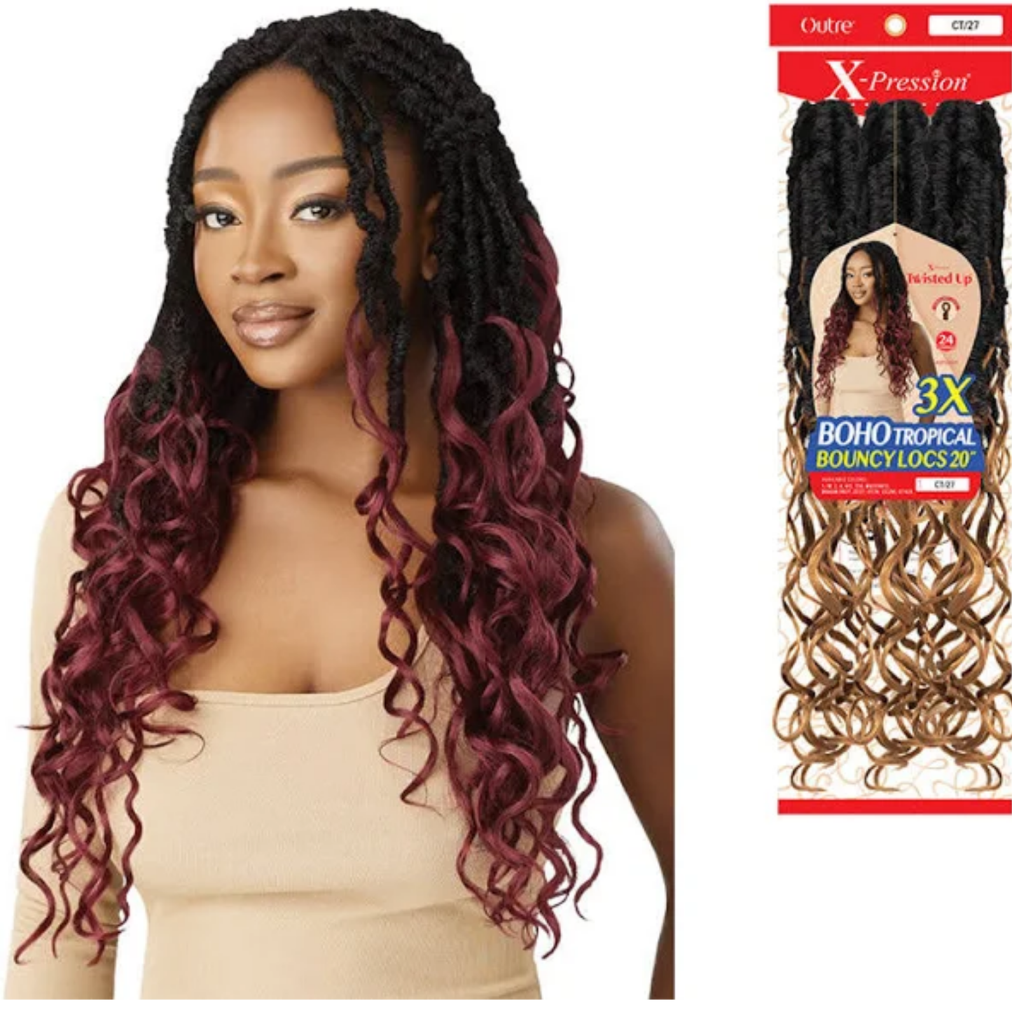 OUTRE - X-Pression Twisted Up 3X Boho Tropical Bouncy Locs 20"