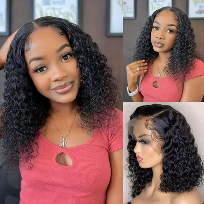 Water Wave 14-Inch 13x4 Lace Front Human Hair Bob Wig