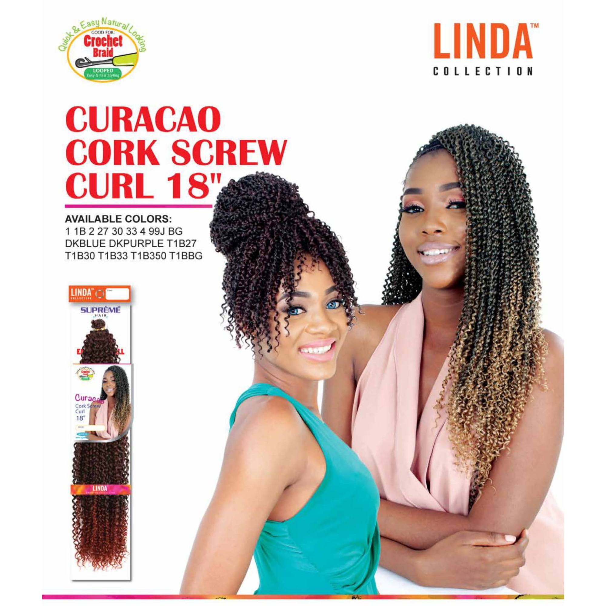Linda Collection – Curacao Cork Screw Curl 18