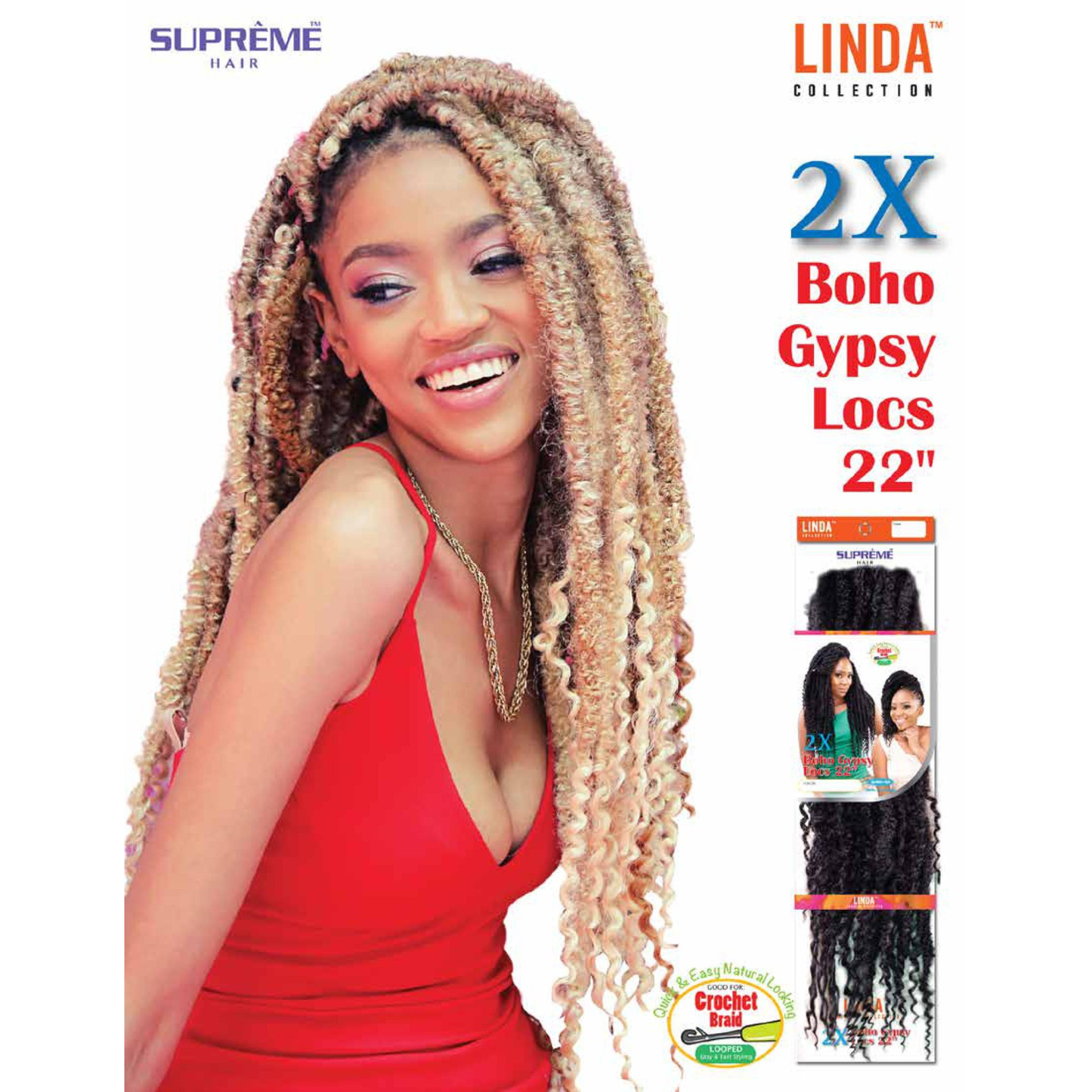 Linda Braiding Collection - Boho Gypsy Locs 22"