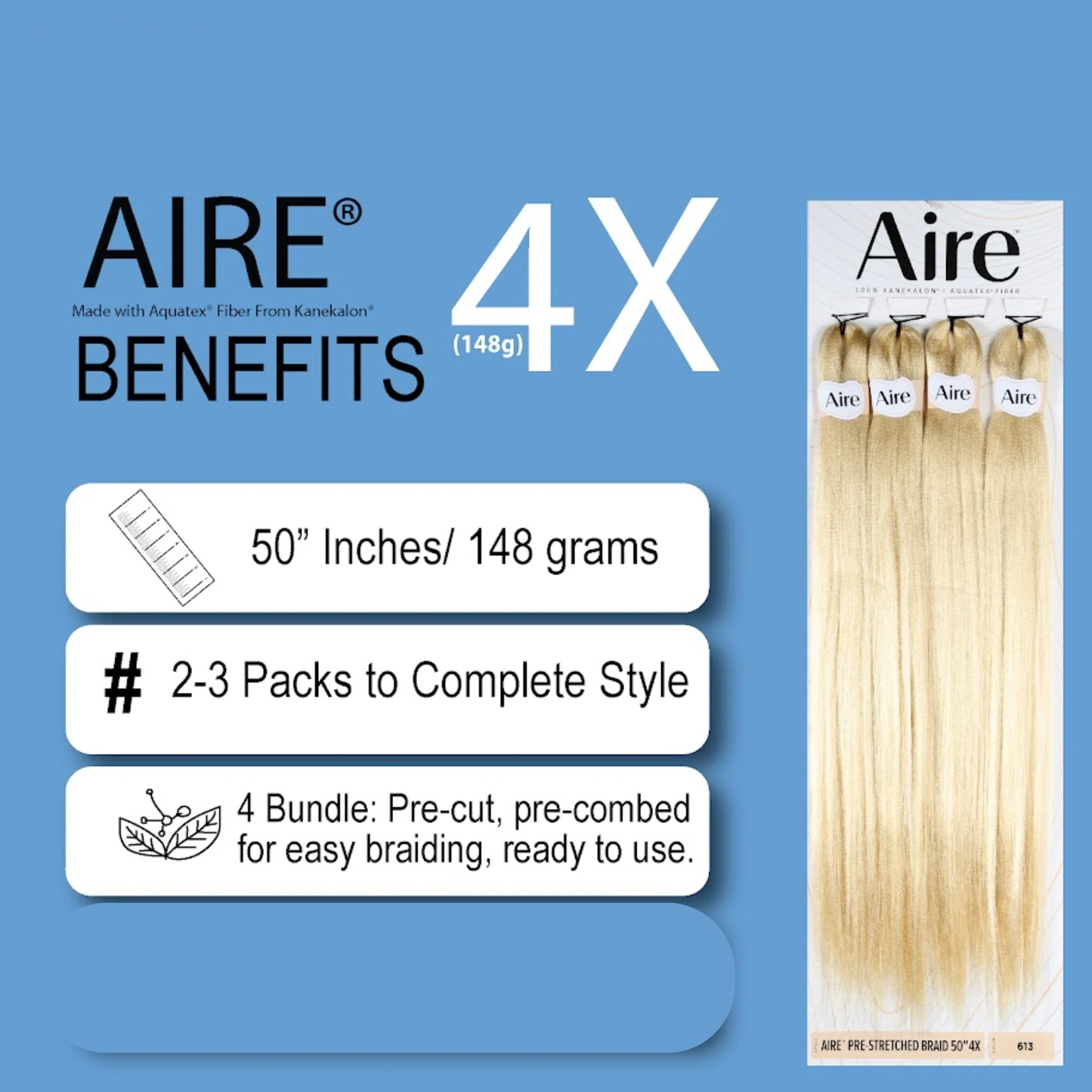 AIRE – 4X Pre-Stretched Braiding Hair 50"