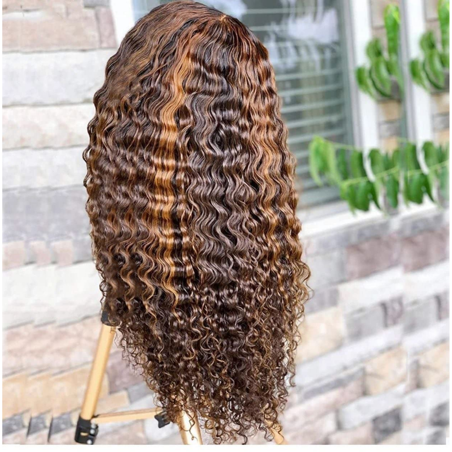 Beautiful 13x4 Lace Frontal Water Wave Human Hair Wig - 180% Density, #4/27, 24 Inches