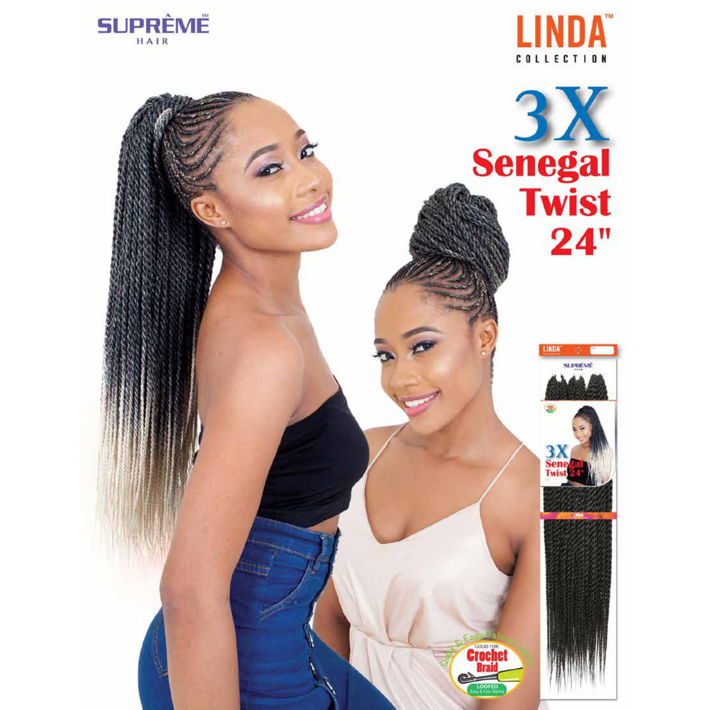 Linda Braiding Collection - 3X Senegal Twist 24"